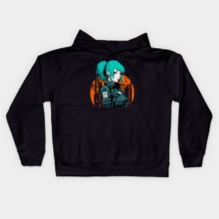 Cyberpunk Anime Tech Girl Graphic Kids Hoodie